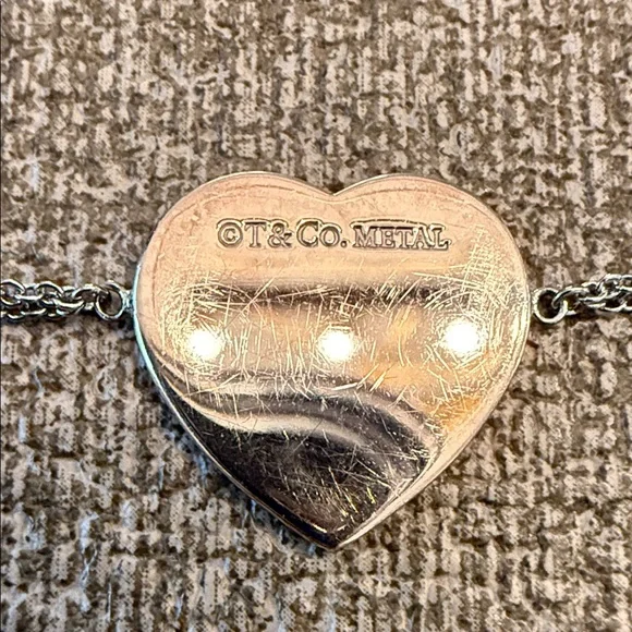 Tiffany & Co. Rose Gold Heart Bracelet with Sterling Silver Double Chain - Picture 5 of 7